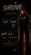 SURVIVE Premium Heavyweight Hoodie – Jus King Collection