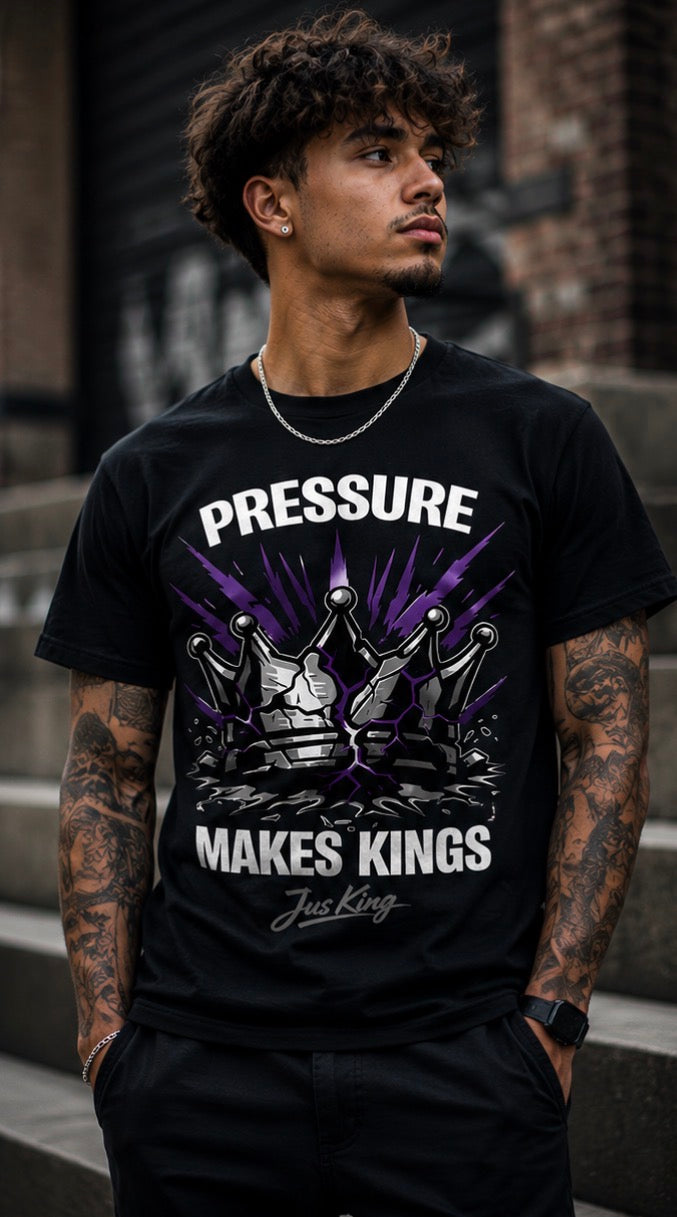 Pressure Makes Kings Tee – Black/Purple Edition