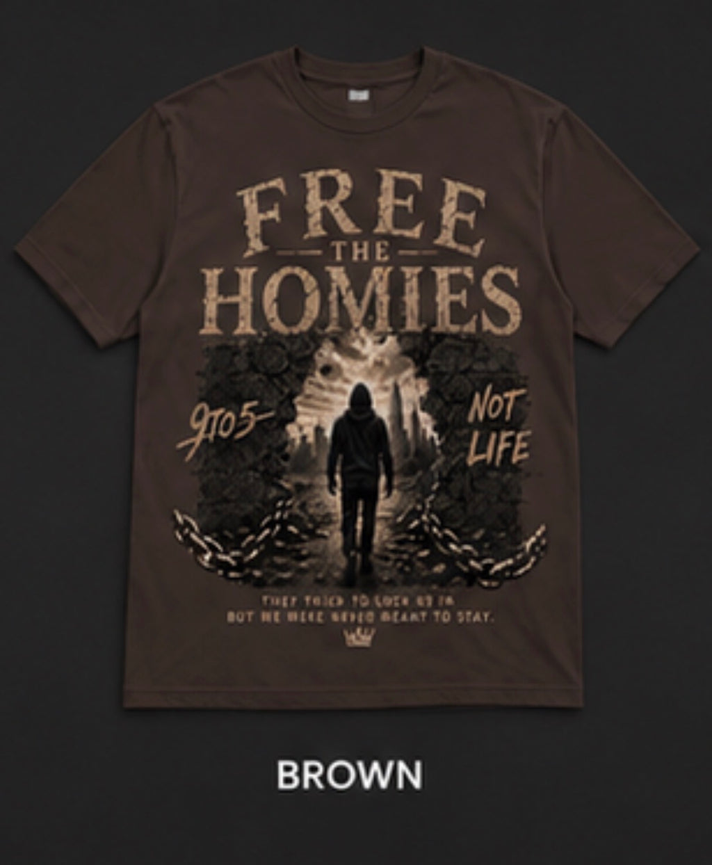 Free The Homies Tee – Brown Edition