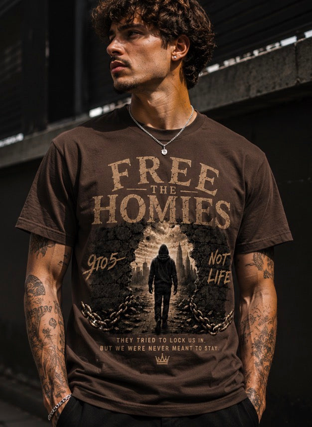Free The Homies Tee – Brown Edition