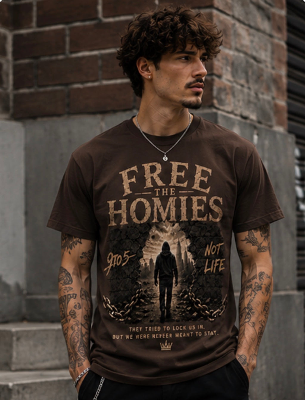 Free The Homies Tee – Brown Edition
